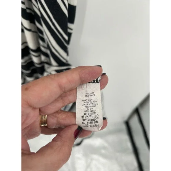 VeVeret Womens Striped Sleeveless Maxi Dress Size L Black & White - Picture 5 of 8